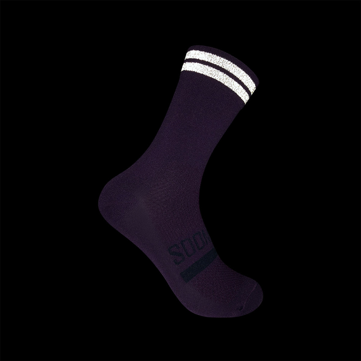 Reflective Chic Logo Cycling Socks - Eggplant Purple