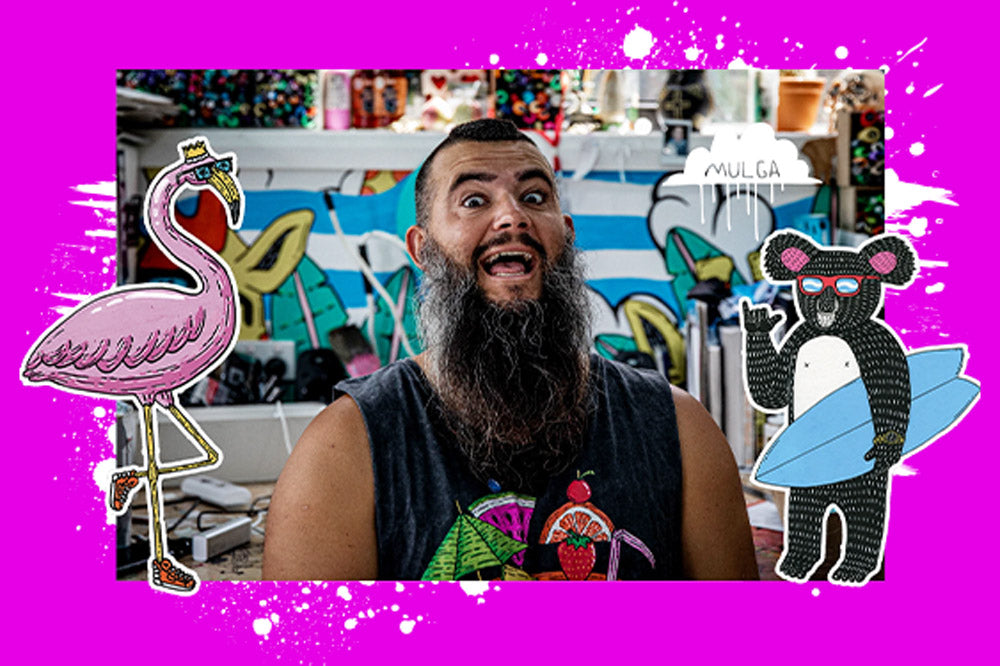 Sydney Artist's Mulga loves to create funky and colorful animals, bringing joy to everyone passing by his art. Inspired by his coastal lifestyle, he brings a bright twist to some of the coolest specimens in the animal kingdom.