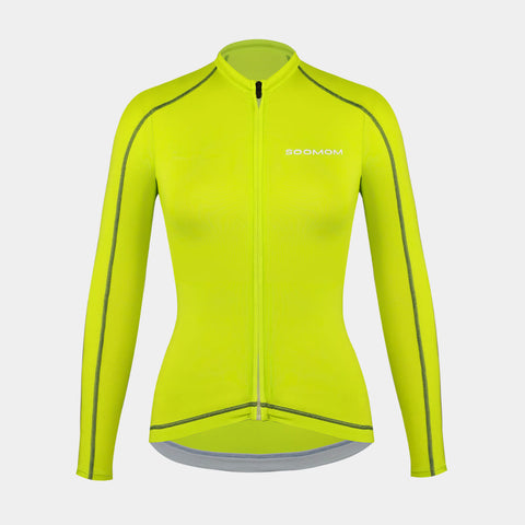 Women's Base LS Jersey - Lime SOOMOM | Cycling Apparel