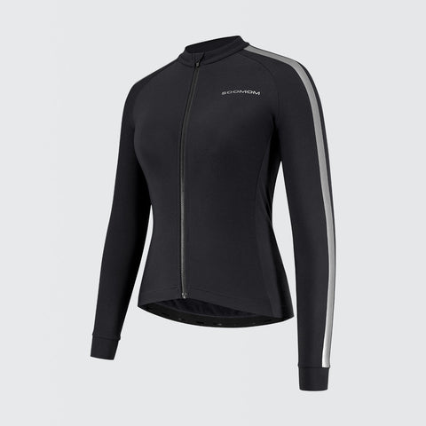 Women's Base LS Thermal Jersey - Black SOOMOM | Cycling Apparel