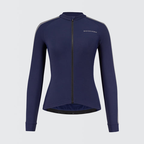 Women's  Base LS Thermal Jersey - Navy SOOMOM | Cycling Apparel