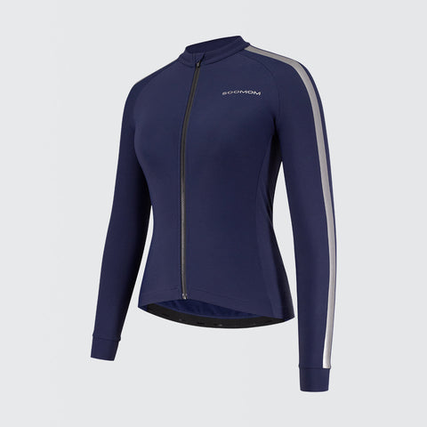 Women's  Base LS Thermal Jersey - Navy SOOMOM | Cycling Apparel