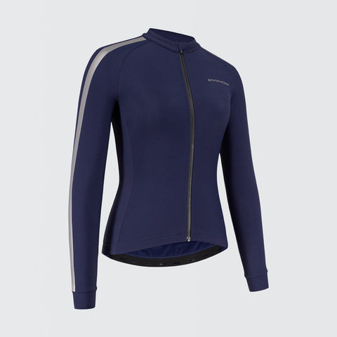 Women's  Base LS Thermal Jersey - Navy SOOMOM | Cycling Apparel