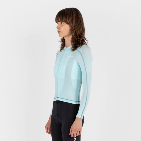 Women's Base LS Jersey - Glacier Blue SOOMOM | Cycling Apparel