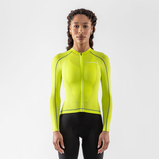Women's Base LS Jersey - Lime — alternate view
