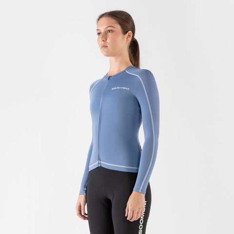 Women's Base LS Jersey - Powder Blue SOOMOM | Cycling Apparel