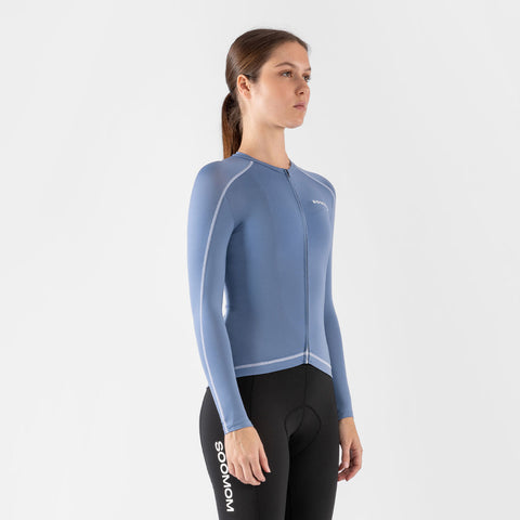 Women's Base LS Jersey - Powder Blue SOOMOM | Cycling Apparel