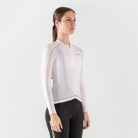 Women's Base LS Jersey - White SOOMOM | Cycling Apparel