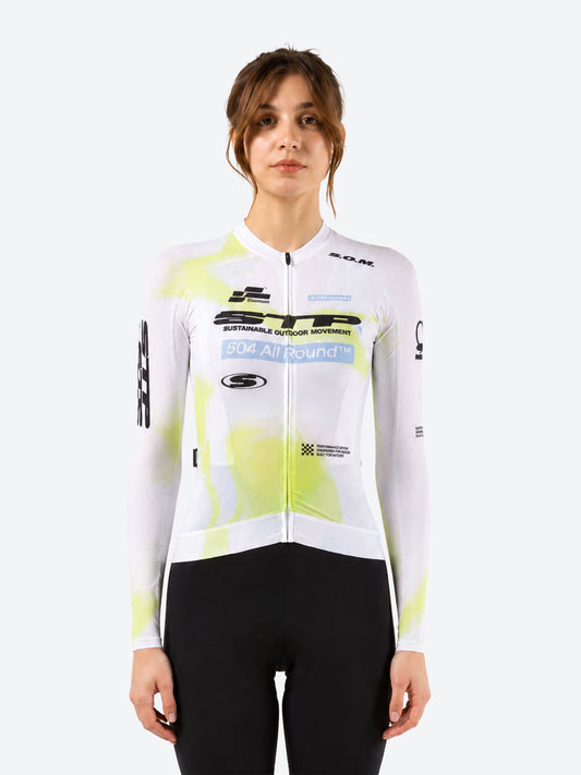 Women's All-Round OFF STP LS Jersey - Hyperlime — alternate view