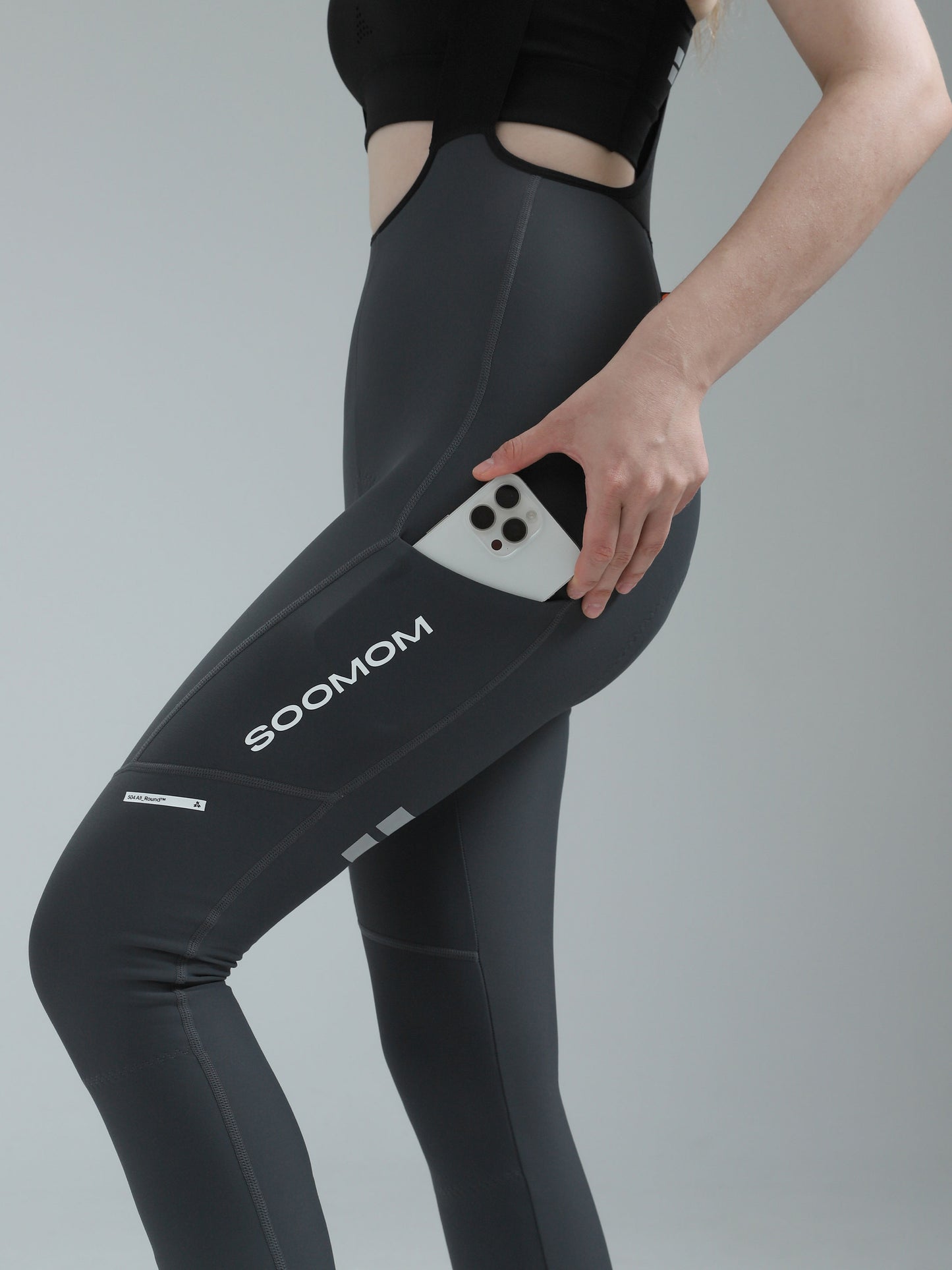 Women's All-Round Cargo Thermal Bib Tights - Storm Ash