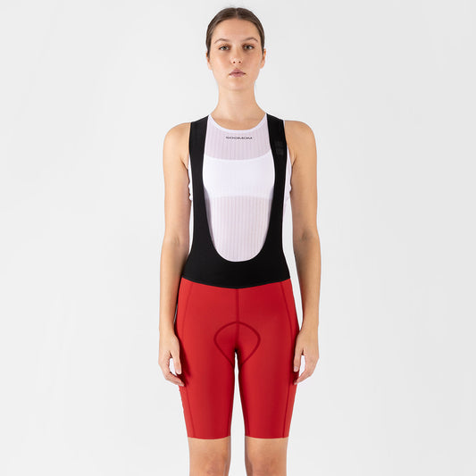Women's All-Round Lightweight Bib Short - Ruby — alternate view
