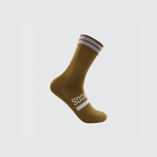 Reflective Chic Logo Cycling Socks - Latte Brown