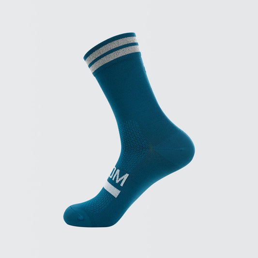 Reflective Chic Logo Cycling Socks - Teal Blue — alternate view