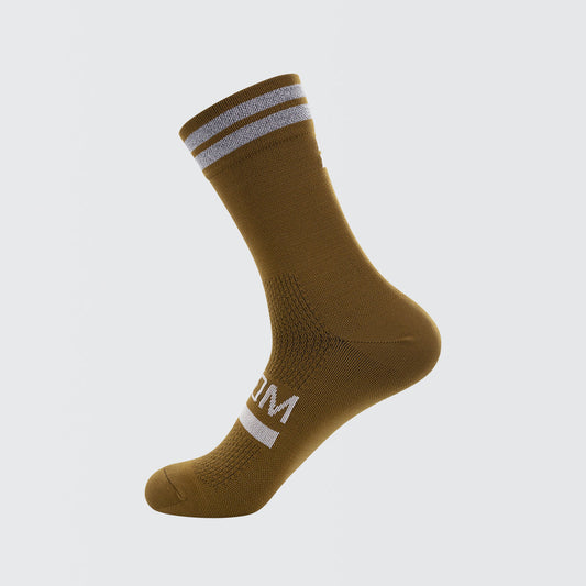 Reflective Chic Logo Cycling Socks - Latte Brown — alternate view