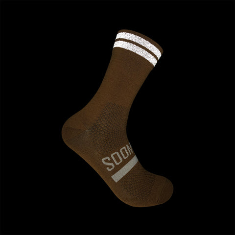 Reflective Chic Logo Cycling Socks - Latte Brown