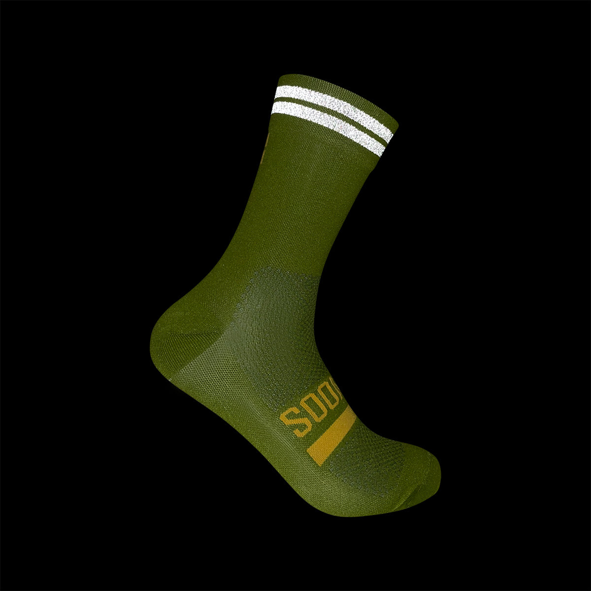 Reflective Chic Logo Cycling Socks - Olive
