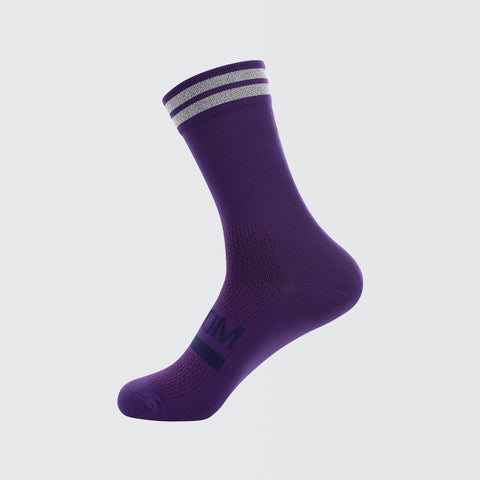 Reflective Chic Logo Cycling Socks - Eggplant Purple