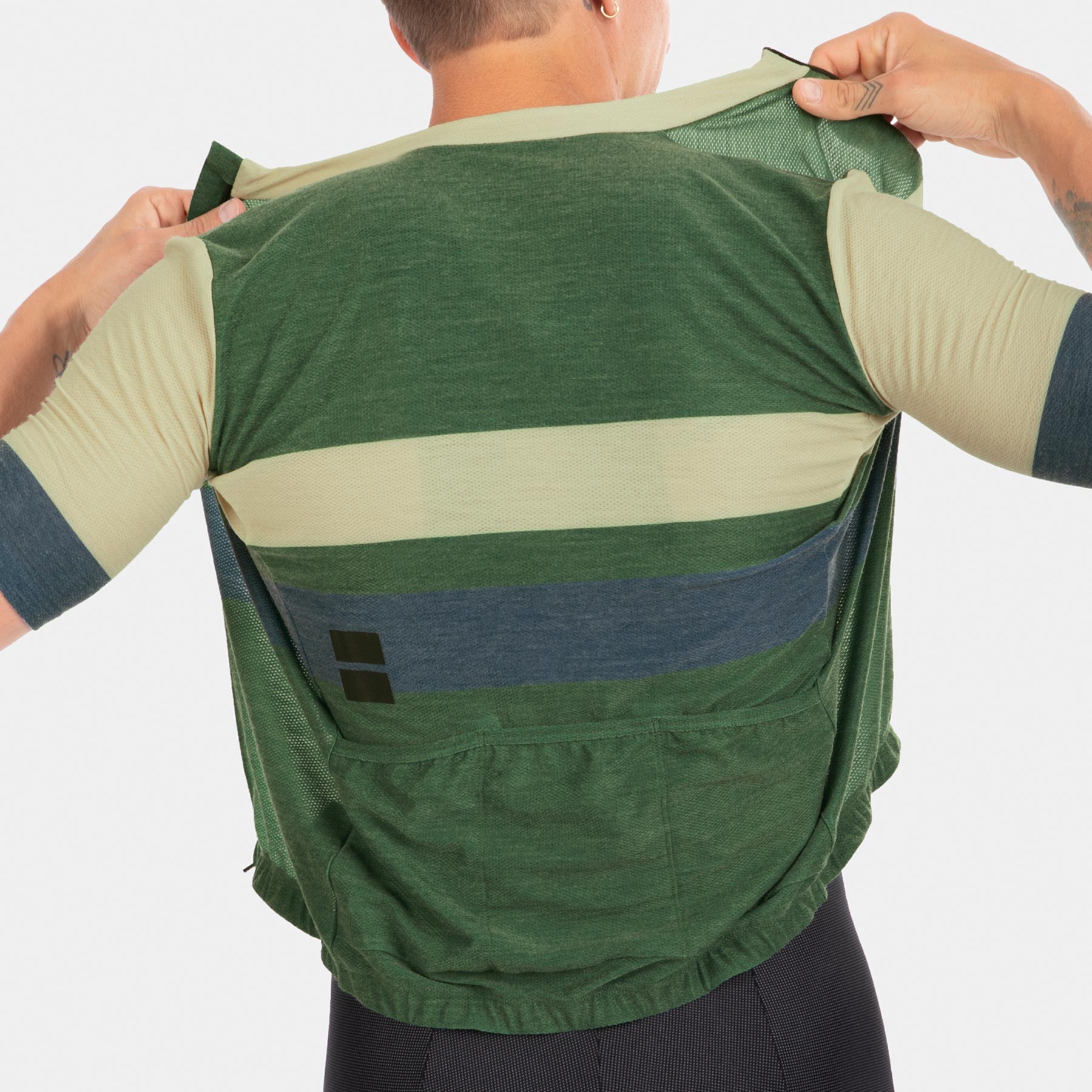 Pro Lightweight Merino Jersey - Retro Stripes Olive