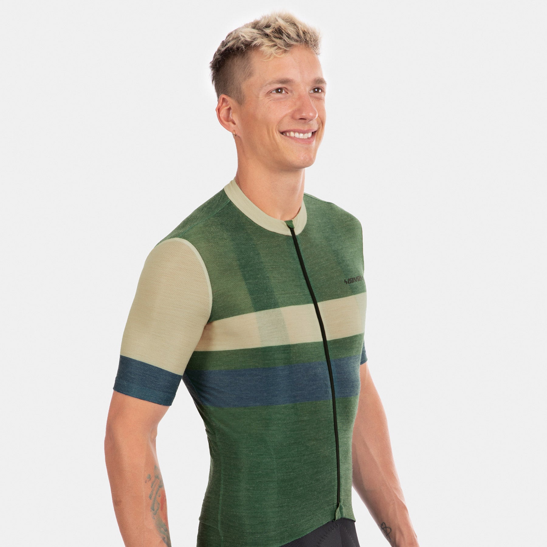 Pro Lightweight Merino Jersey - Retro Stripes Olive